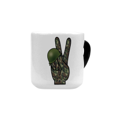Forest Camouflage Peace Sign Heart-shaped Morphing Mug