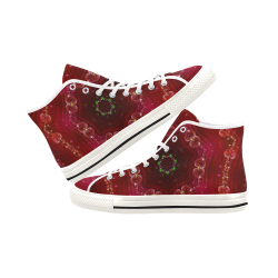 Love and Romance Glittering Ruby and Diamond Heart Vancouver H Women's Canvas Shoes (1013-1)