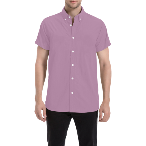 color mauve Men's All Over Print Short Sleeve Shirt (Model T53)