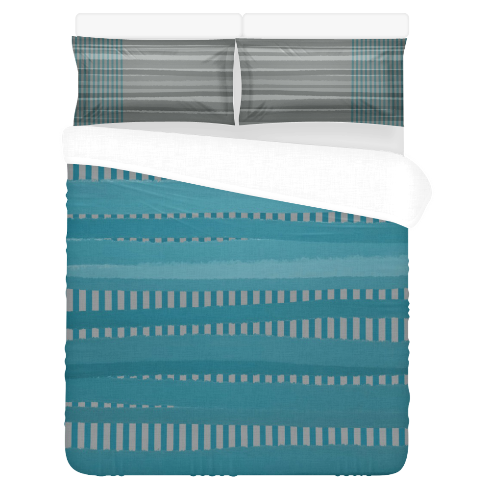 Striped Paint 3-Piece Bedding Set