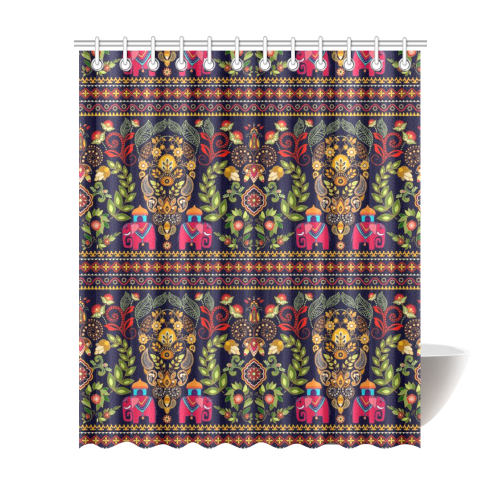 Indian Seamless Pattern Shower Curtain 72"x84"