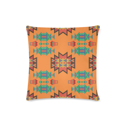 Misc shapes on an orange background Custom Zippered Pillow Case 16"x16"(Twin Sides)