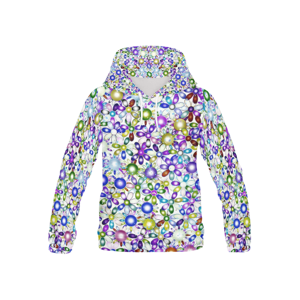 Vivid floral pattern 4181B by FeelGood All Over Print Hoodie for Kid (USA Size) (Model H13)