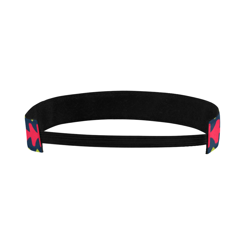 Distorted shapes on a blue background Sports Headband