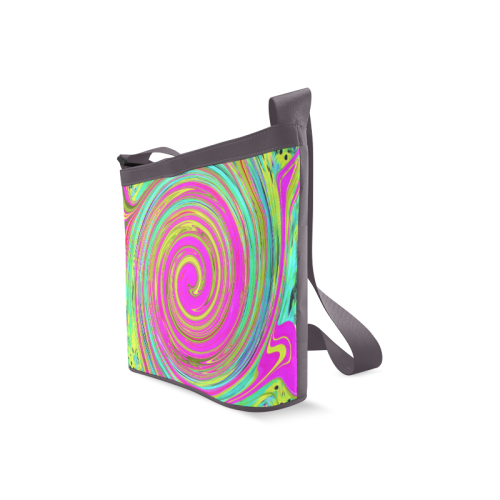 Groovy Abstract Pink Swirl Crossbody Bags (Model 1613)