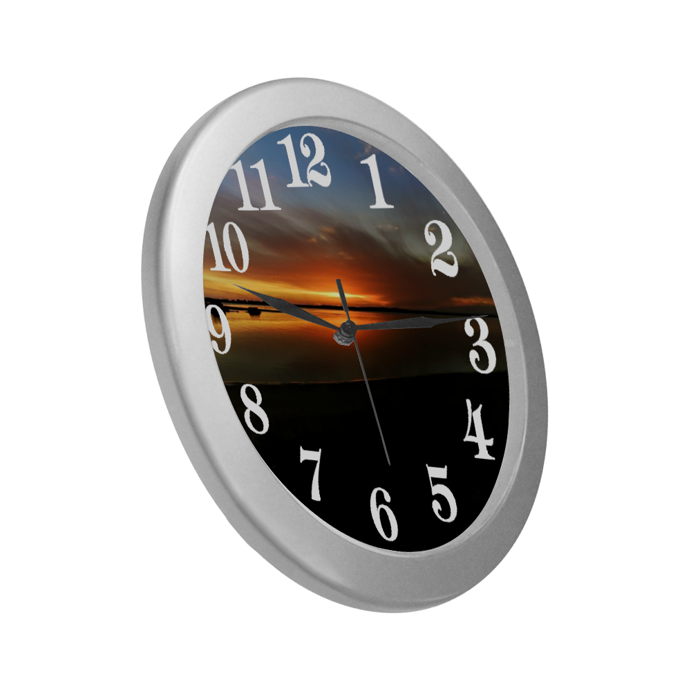 Brilliant sunset Silver Color Wall Clock