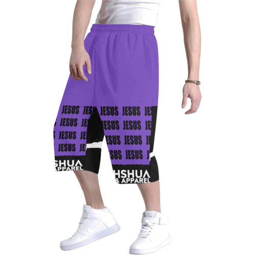 Purple Men's All Over Print Baggy Shorts (Model L37)