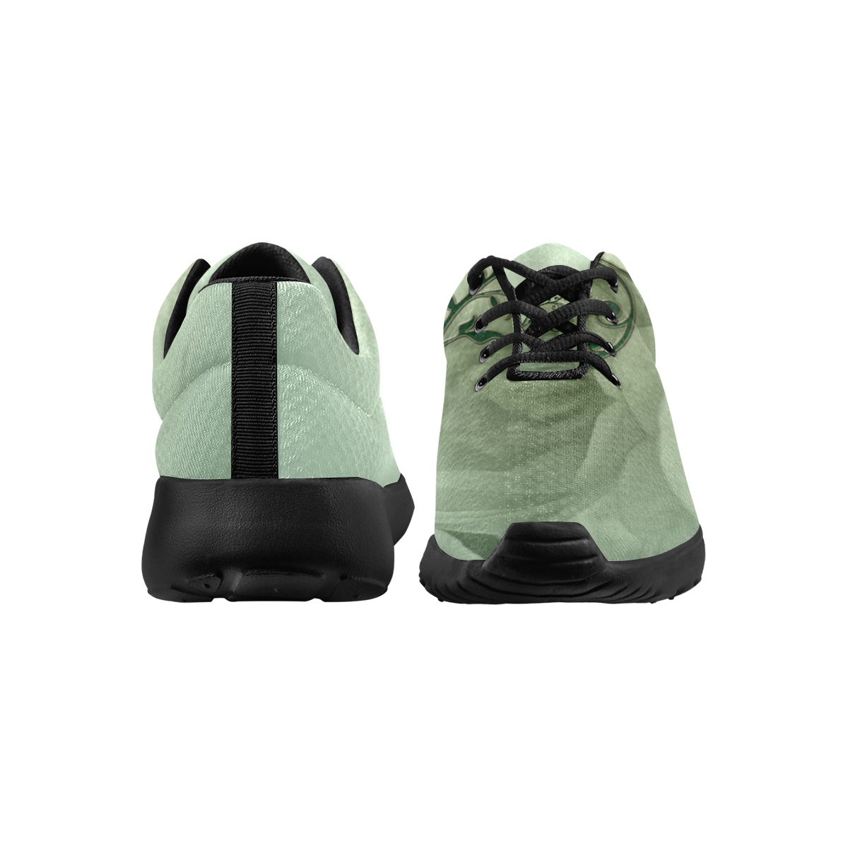 Wonderful flowers, soft green colors Women's Athletic Shoes (Model 0200)