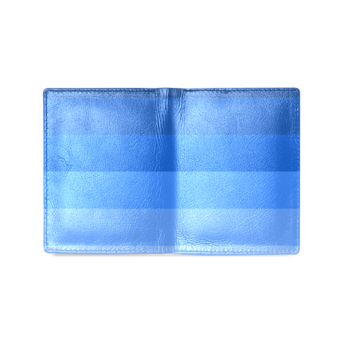 Blue stripes Men's Leather Wallet (Model 1612)