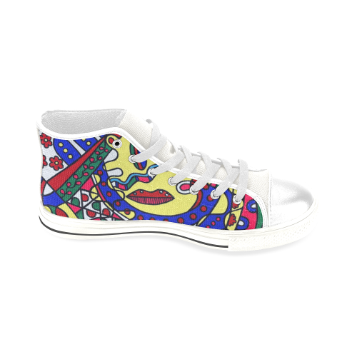 Whimsical Men’s Classic High Top Canvas Shoes (Model 017)