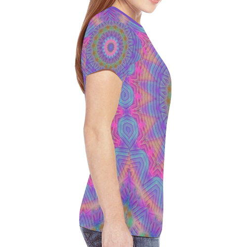 Be Happy Mandala New All Over Print T-shirt for Women (Model T45)