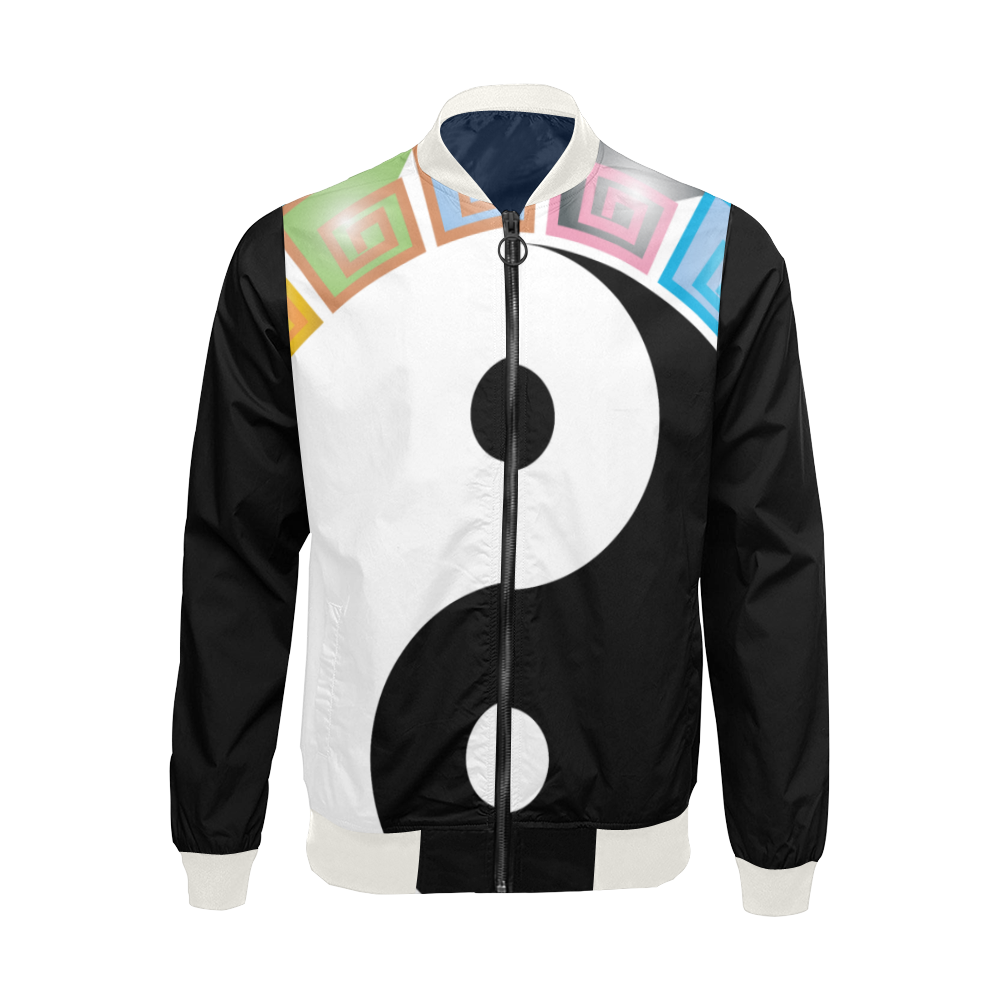 Yin and Yang All Over Print Bomber Jacket for Men (Model H19)