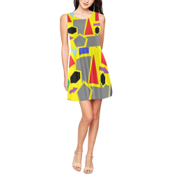Geometric Dress Thea Sleeveless Skater Dress(Model D19)