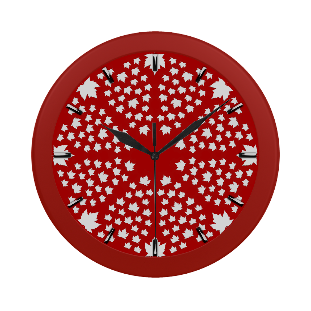 Canada Wall Clocks Cute Red Circular Plastic Wall clock