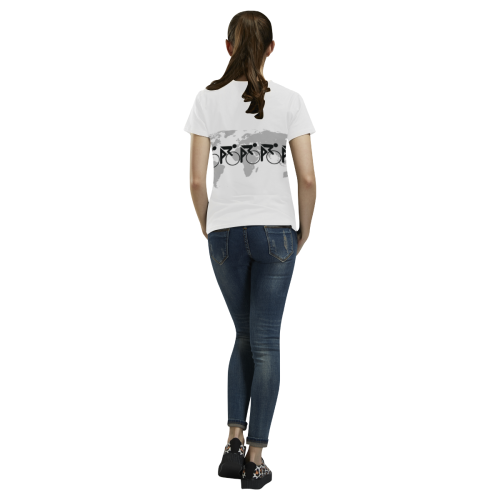 The Bicycle Race 3 Black All Over Print T-Shirt for Women (USA Size) (Model T40)
