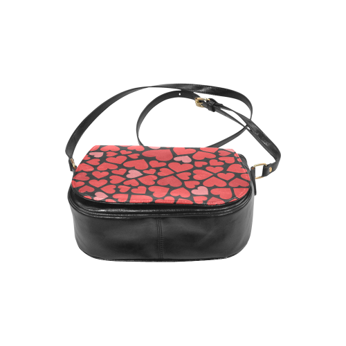 Hearts Pattern Classic Saddle Bag/Small (Model 1648)