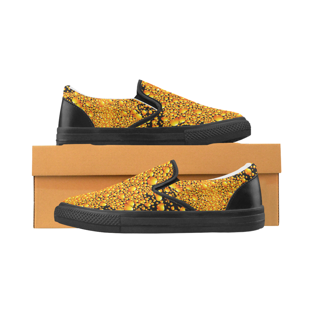 yellow bubble Men's Slip-on Canvas Shoes (Model 019)