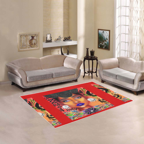 anoiting arEA RUG HT RED Area Rug 5'3''x4'