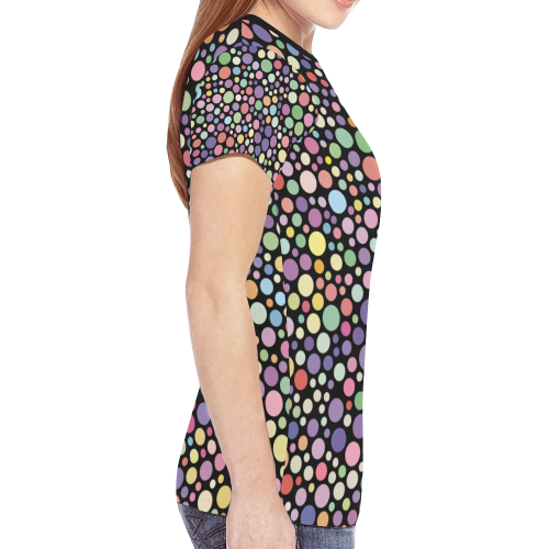 Colorful dot pattern New All Over Print T-shirt for Women (Model T45)