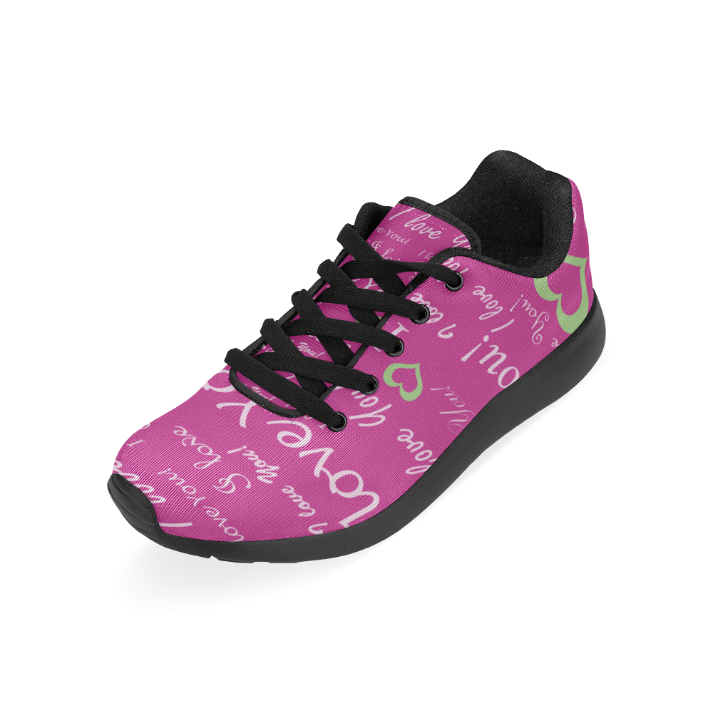 I Love You Floating Hearts Kid's Running Shoes (Model 020)