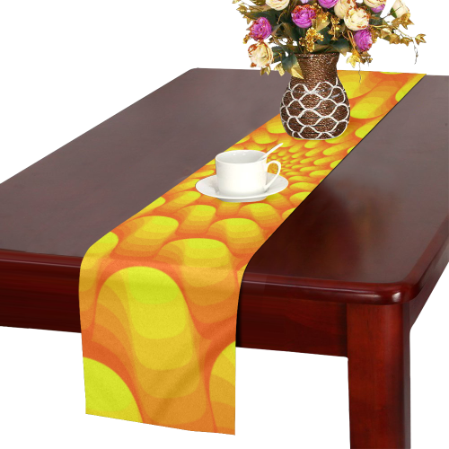 Yellow baby flower spiral Table Runner 14x72 inch