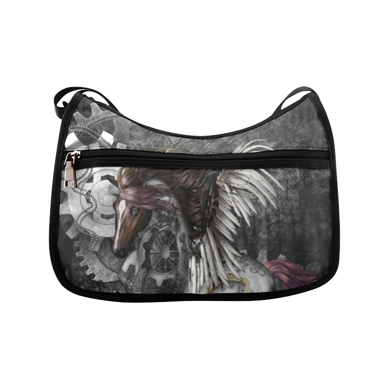 Aweswome steampunk horse with wings Crossbody Bags (Model 1616)
