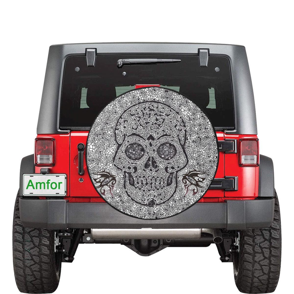 Mosaic Skull 34 Inch Spare Tire Cover
