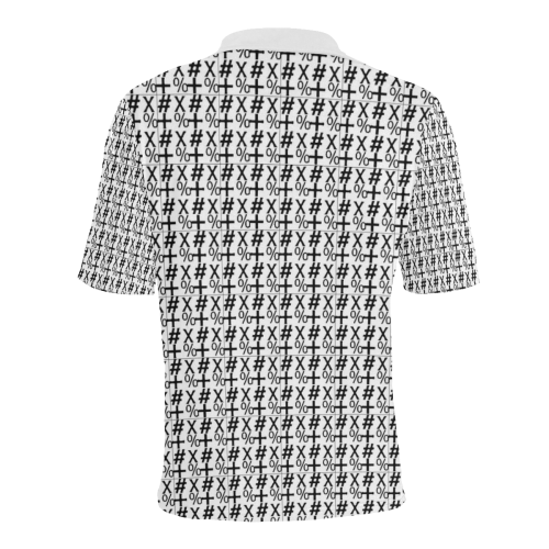NUMBERS Collection Symbols White/Black Men's All Over Print Polo Shirt (Model T55)