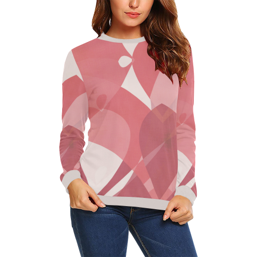 Fallen Petals All Over Print Crewneck Sweatshirt for Women (Model H18)