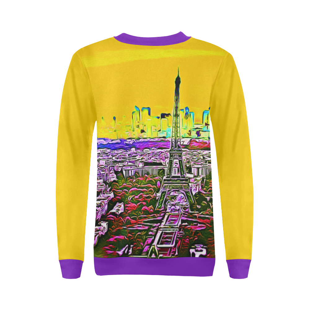 Paris All Over Print Crewneck Sweatshirt for Women (Model H18)