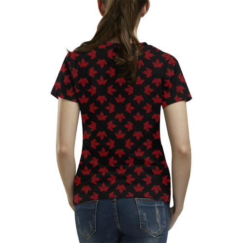 Cool Canada Souvenir T-shirt Retro All Over Print T-Shirt for Women (USA Size) (Model T40)