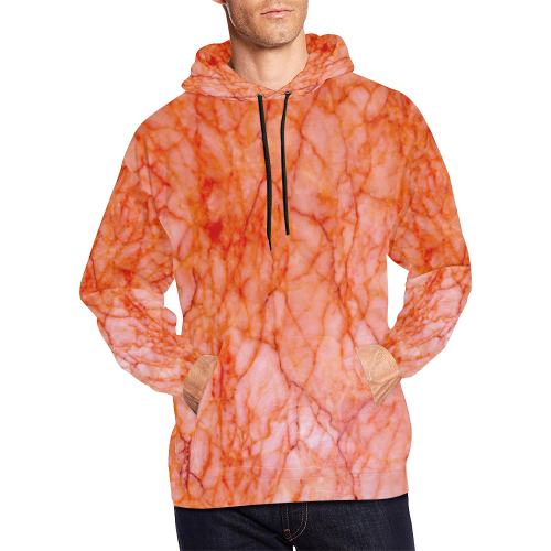 Red scratch pattern All Over Print Hoodie for Men (USA Size) (Model H13)