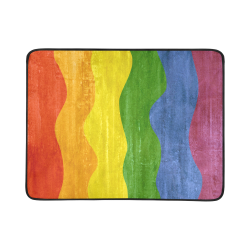 Gay Pride - Rainbow Flag Waves Stripes 3 Beach Mat 78"x 60"