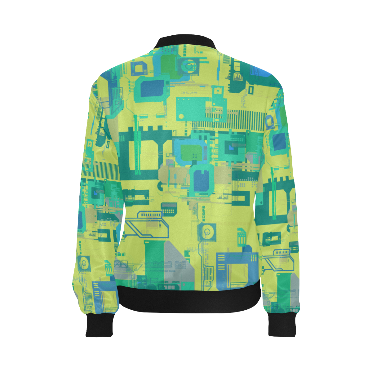 Random Shapes Abstract Pattern All Over Print Bomber Jacket for Women (Model H36)