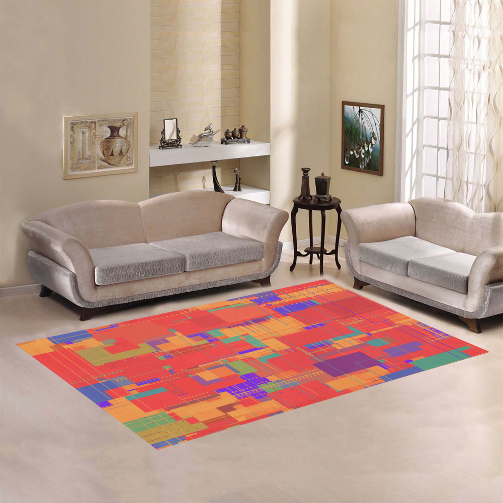 Random Shapes Abstract Pattern Area Rug7'x5'