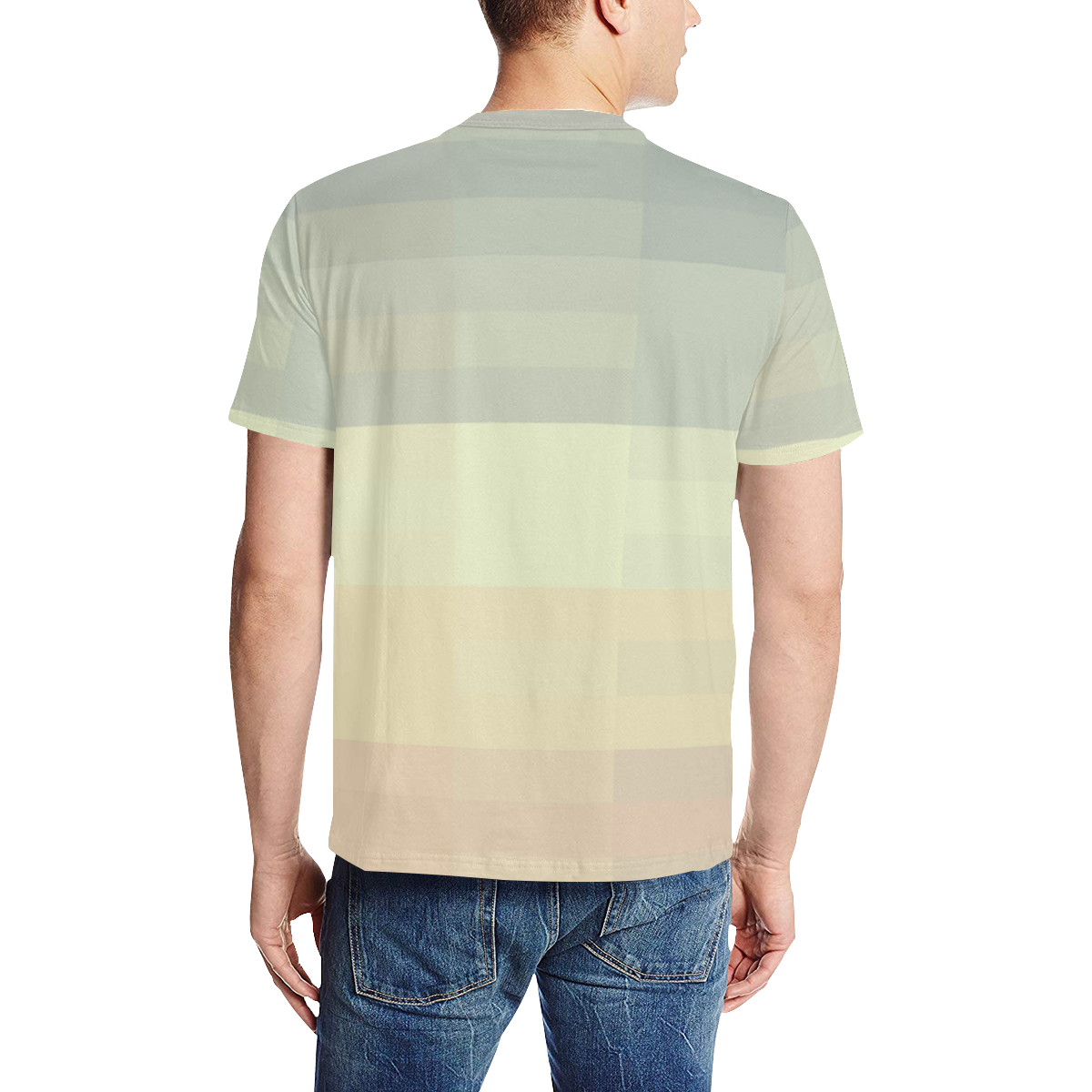 Like a Candy Sweet Pastels Pattern dark to light Men's All Over Print T-Shirt (Solid Color Neck) (Model T63)