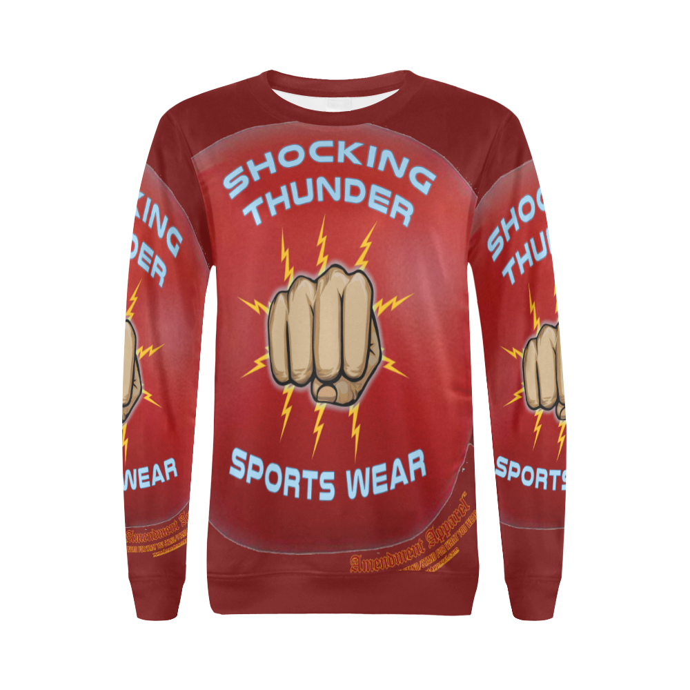 Shocking Thunder Sweatshirt Female All Over Print Crewneck Sweatshirt for Women (Model H18)