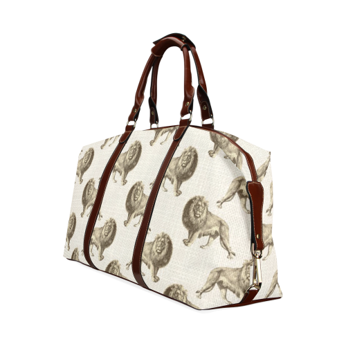 Linen Lion Animal Print Classic Travel Bag (Model 1643) Remake