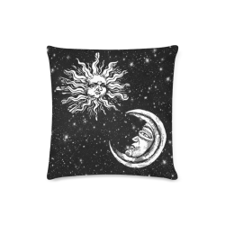 Mystic Moon and Sun Custom Zippered Pillow Case 16"x16"(Twin Sides)