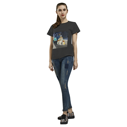 Ghosts roaming the street All Over Print T-Shirt for Women (USA Size) (Model T40)