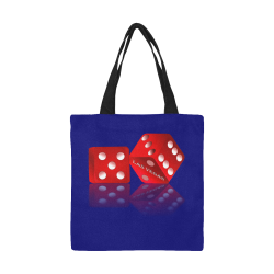 Las Vegas Craps Dice on Blue All Over Print Canvas Tote Bag/Small (Model 1697)