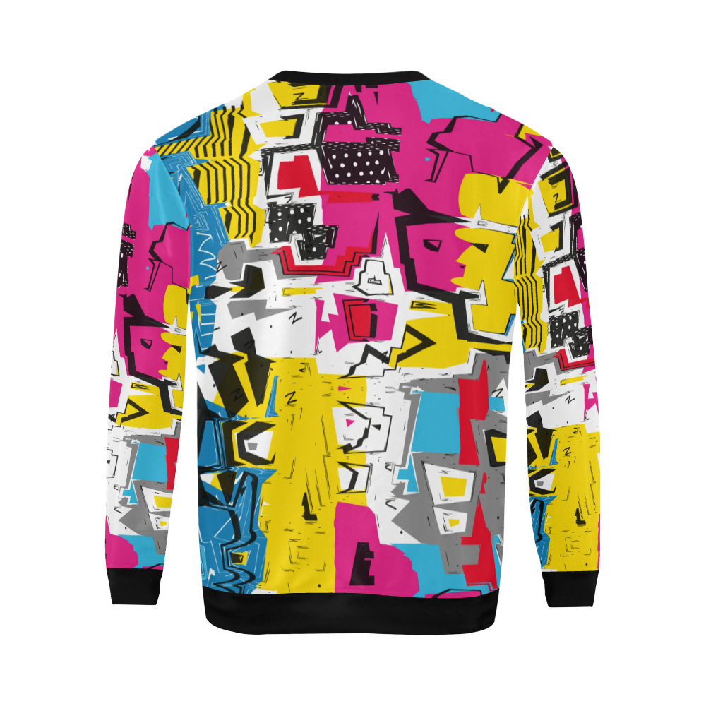 Distorted shapes All Over Print Crewneck Sweatshirt for Men (Model H18)