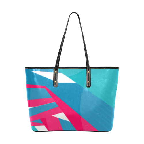 Abstract Pop Art Chic Leather Tote Bag (Model 1709)