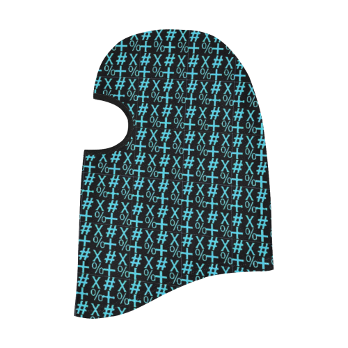 NUMBERS Collection Symbols Teal/Black All Over Print Balaclava