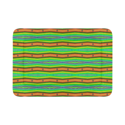 Bright Green Orange Stripes Pattern Abstract Pet Bed 54"x37"