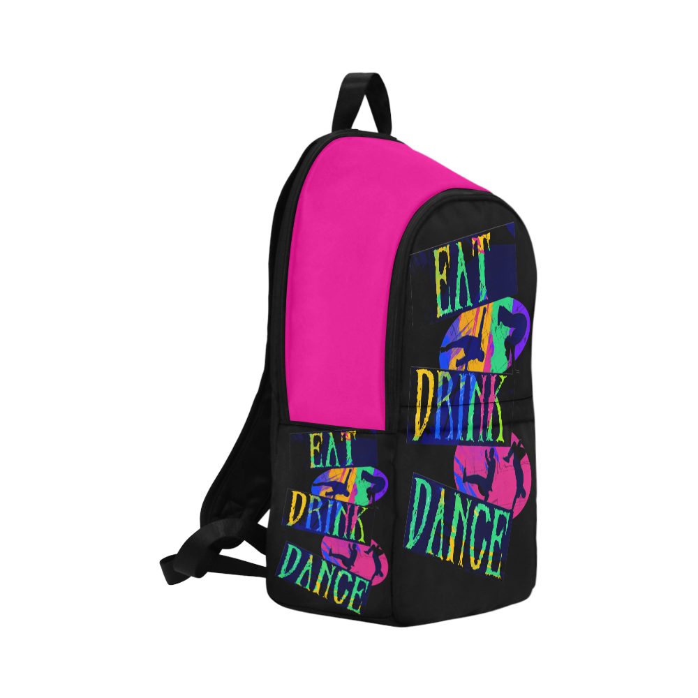 Break Dancing Colorful / Black / Pink Fabric Backpack for Adult (Model 1659)