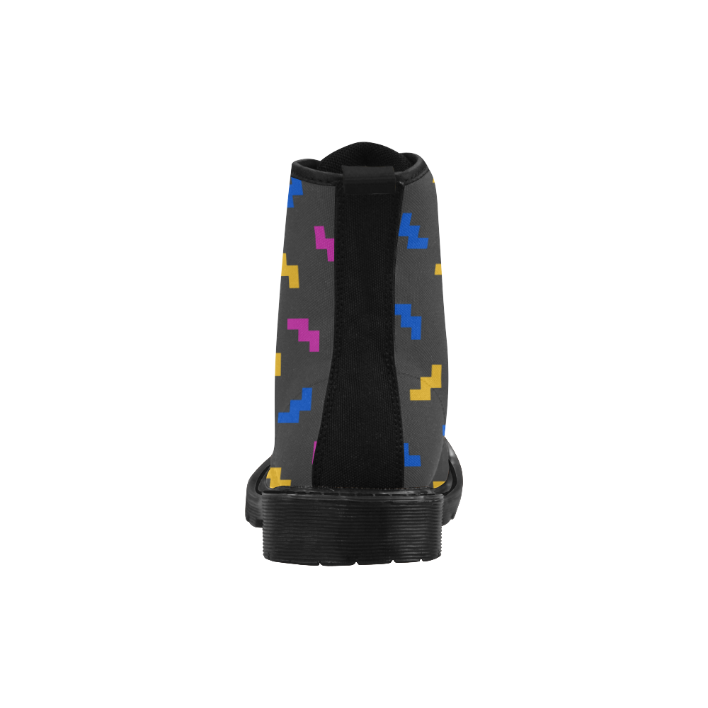 Marker colors zigzag confetti black Martin Boots for Women (Black) (Model 1203H)