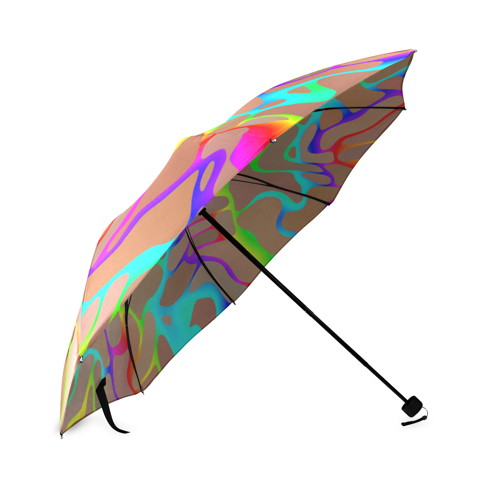 Colorful wavy shapes Foldable Umbrella (Model U01)