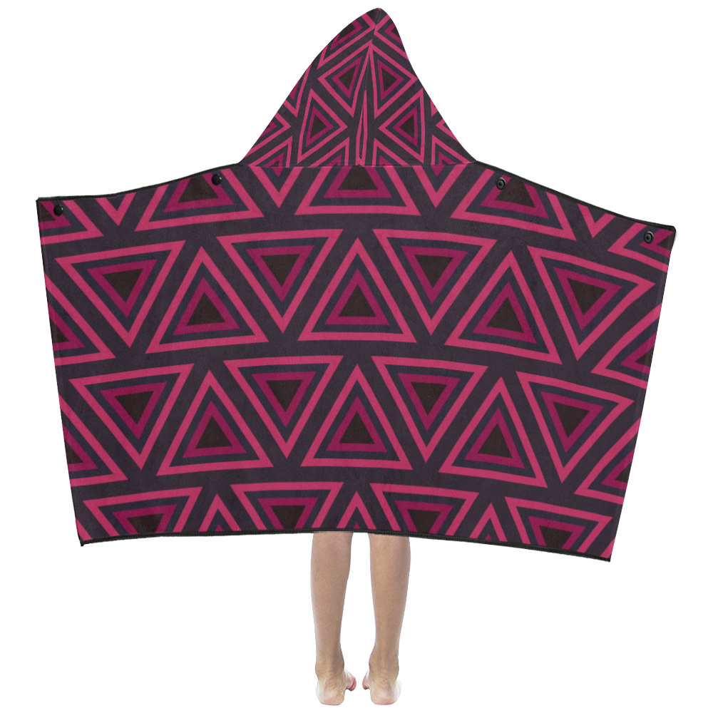 Tribal Ethnic Triangles Kids' Hooded Bath Towels