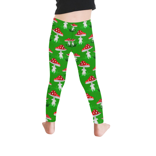 Toadstool red pattern Kid's Ankle Length Leggings (Model L06)